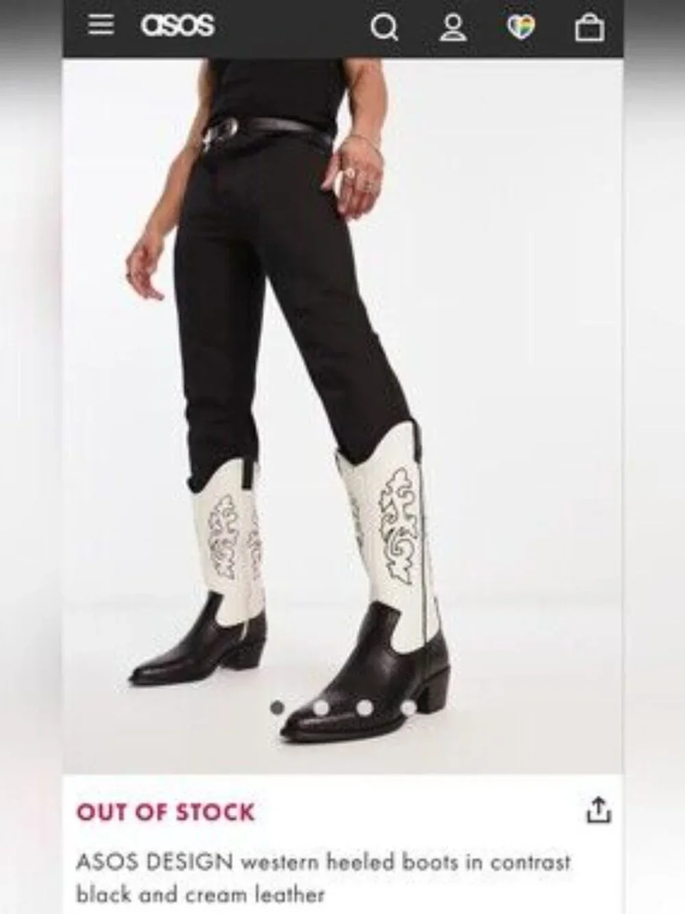Men's ASOS DESIGN Western Heeled Boots, Size 12